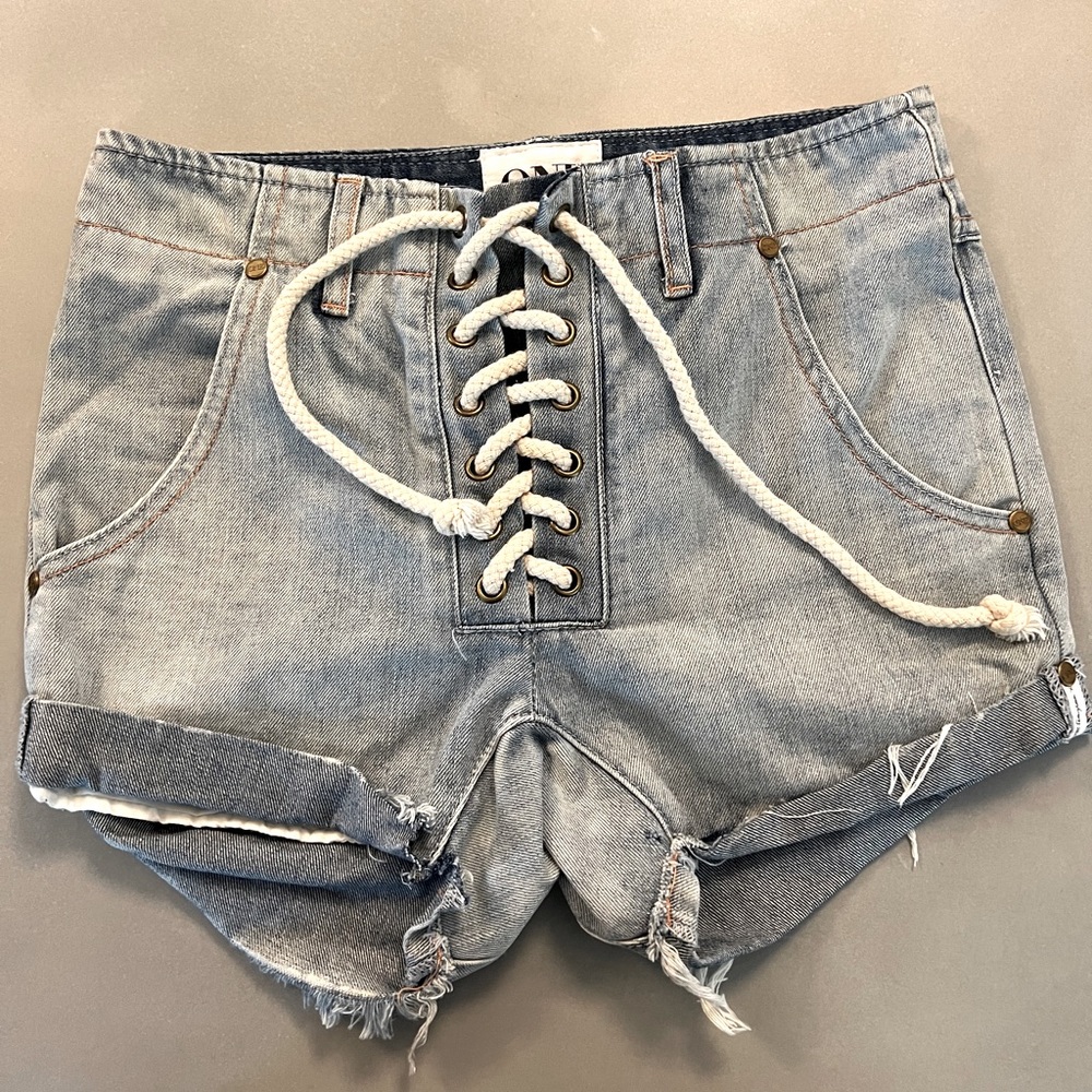 One Teaspoon Super Freak Denim Shorts